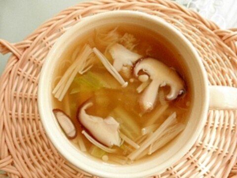 野菜ときのこの中華スープ